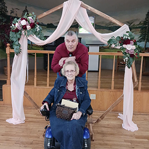 This is a pic of my Dad with my Mom when my youngest got married